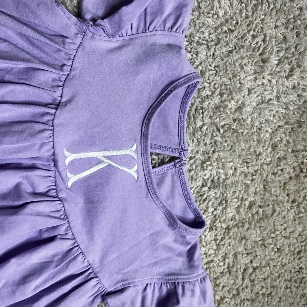 GIRLS LAVENDER DRESS WITH MONOGRAM INITIAL K PREOWNED